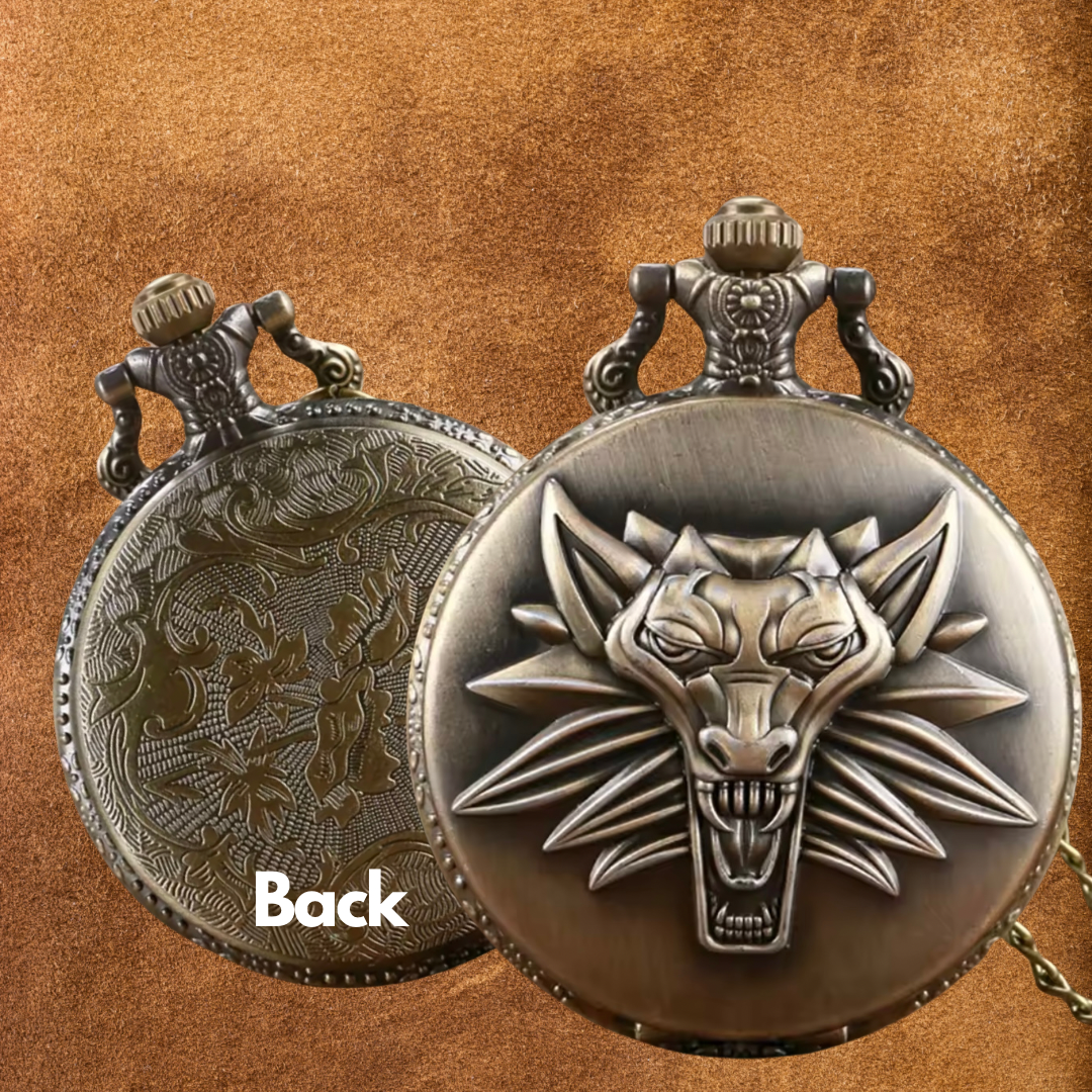 PREMIUM VIKING THE FIERY WOLF POCKET WATCH