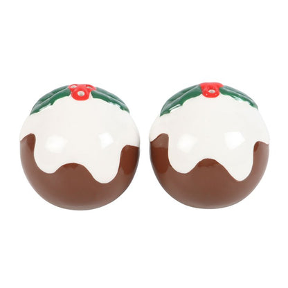 Festive Christmas Pudding Salt and Pepper Shaker Set