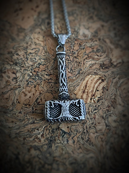 Yggdrasil Thor Hammer Viking Necklace