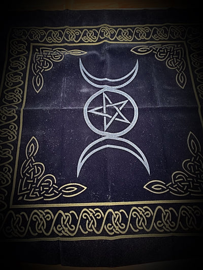 Pagan Tarot Card Velvet Tablecloth - Velvet Moons