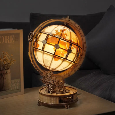 Premium Wooden World Globe Nordic Lamp