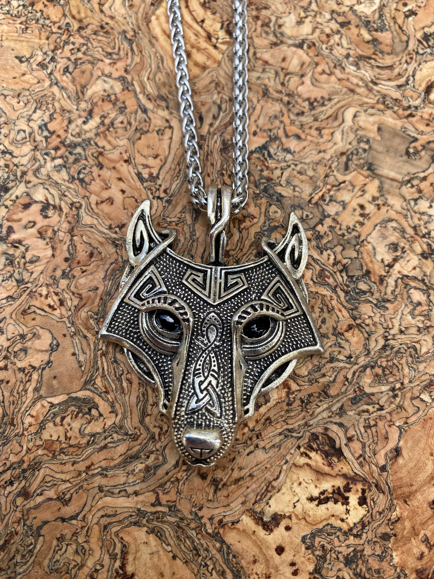 Viking Necklace - Classic Fenrir Wolf On Slimline Leather Or Silver Chain