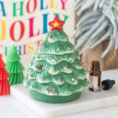 Festive Christmas Tree Ceramic Oil Burner