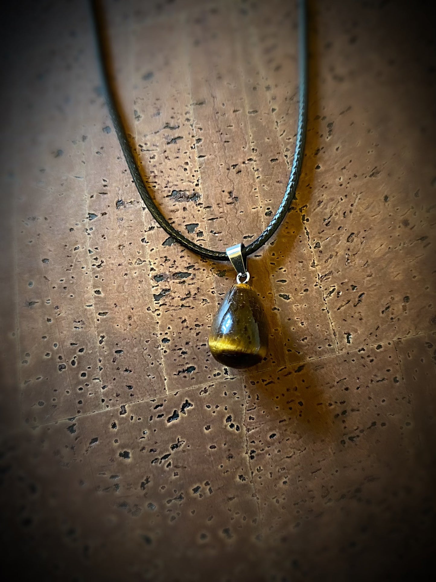 Viking Necklace - Natural Stone Drop Pendant
