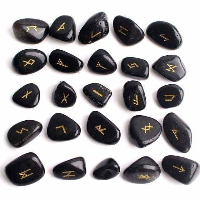 Runes Set - Obsidian Stone