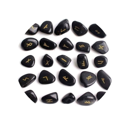 Runes Set - Obsidian Stone