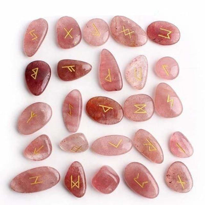 Runes Set - Red Quartz Stone