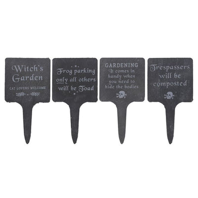 Gothic Slate Garden Signs (4 Pack)