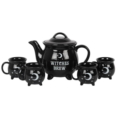 A Proper Witches Brew Cauldron Tea Set (Set of 5)