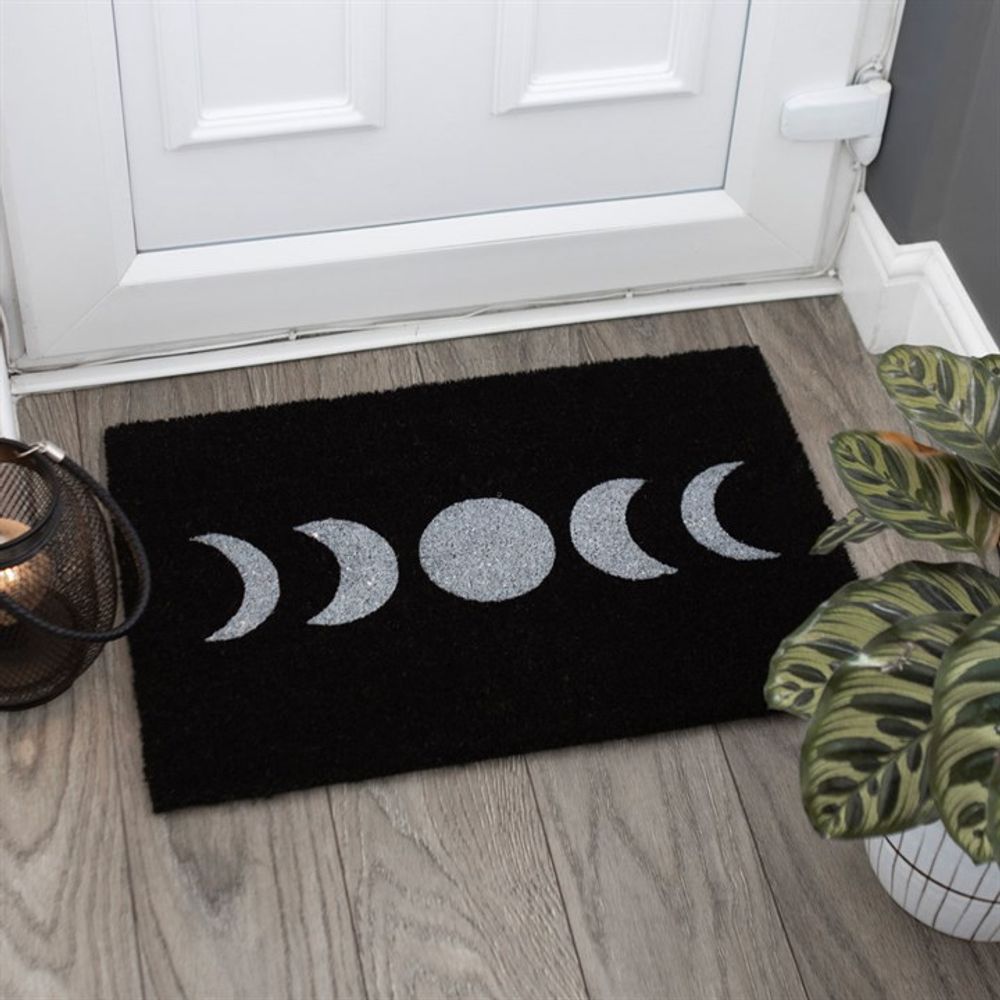 Black Triple Moon Doormat