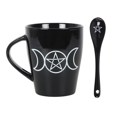 Pagan Triple Moon Mug and Spoon Set