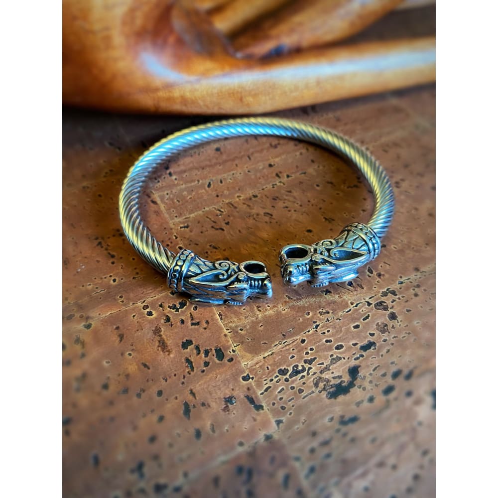 Viking Fenrir Wolf Bracelet Norse Arm Ring | TheNorseWind